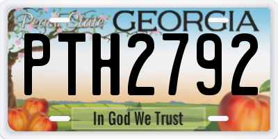 GA license plate PTH2792