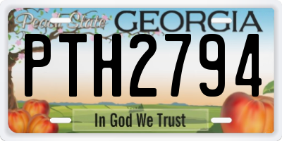 GA license plate PTH2794