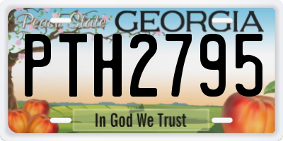GA license plate PTH2795