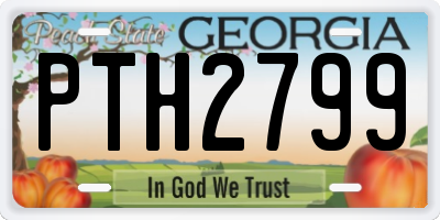 GA license plate PTH2799