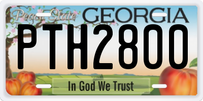 GA license plate PTH2800