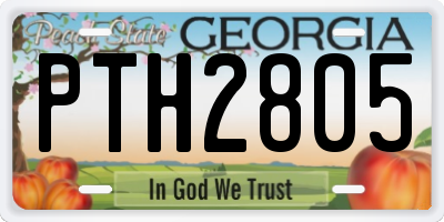 GA license plate PTH2805