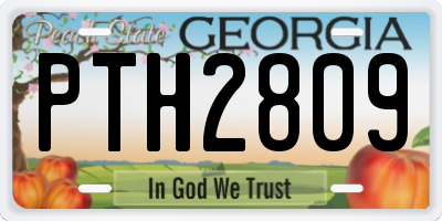 GA license plate PTH2809