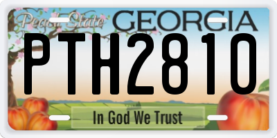 GA license plate PTH2810
