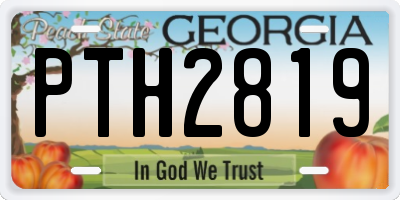 GA license plate PTH2819