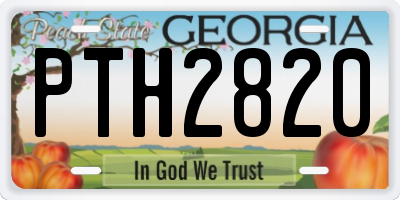 GA license plate PTH2820
