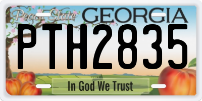 GA license plate PTH2835