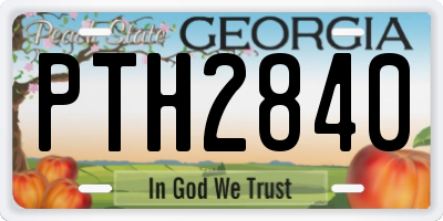 GA license plate PTH2840