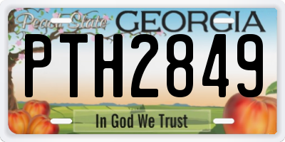 GA license plate PTH2849