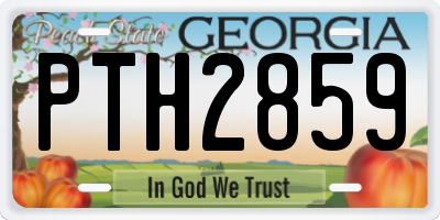 GA license plate PTH2859