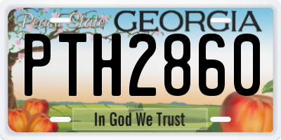 GA license plate PTH2860