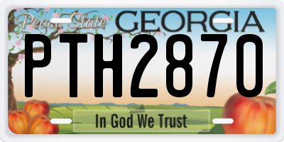 GA license plate PTH2870