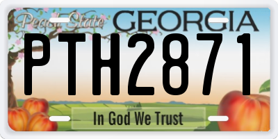 GA license plate PTH2871