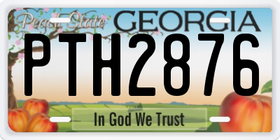 GA license plate PTH2876