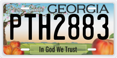 GA license plate PTH2883