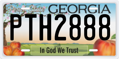 GA license plate PTH2888