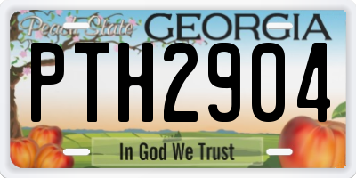 GA license plate PTH2904