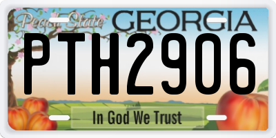 GA license plate PTH2906