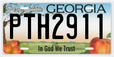 GA license plate PTH2911