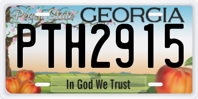 GA license plate PTH2915