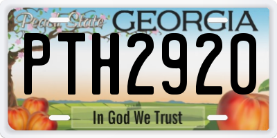 GA license plate PTH2920