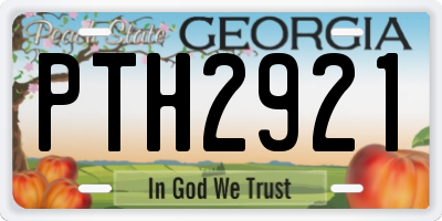 GA license plate PTH2921