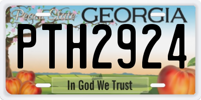 GA license plate PTH2924