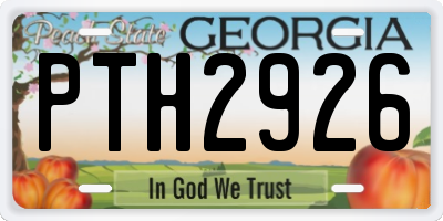 GA license plate PTH2926