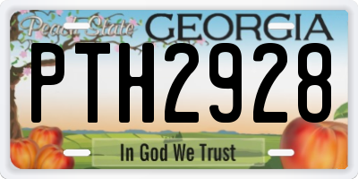 GA license plate PTH2928