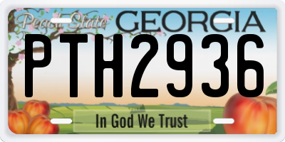GA license plate PTH2936