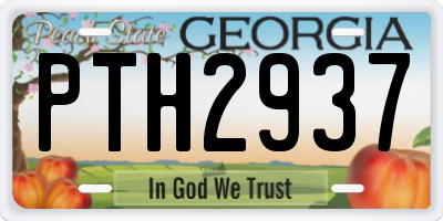 GA license plate PTH2937