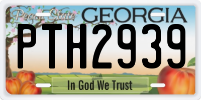 GA license plate PTH2939