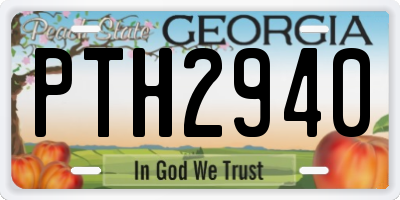 GA license plate PTH2940