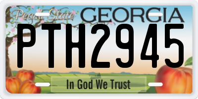 GA license plate PTH2945
