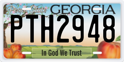 GA license plate PTH2948