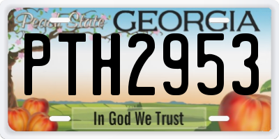 GA license plate PTH2953