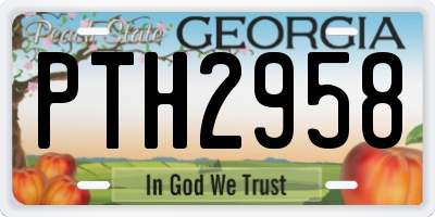 GA license plate PTH2958