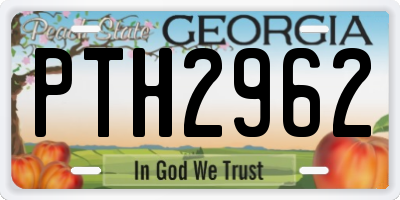 GA license plate PTH2962