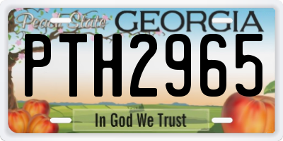 GA license plate PTH2965