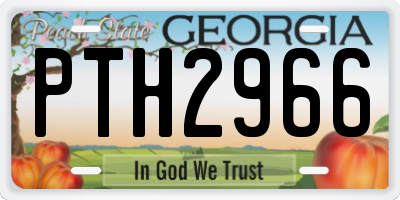 GA license plate PTH2966