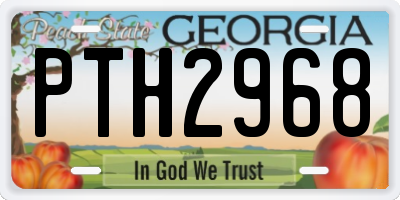 GA license plate PTH2968