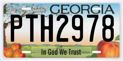 GA license plate PTH2978