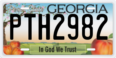 GA license plate PTH2982