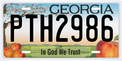 GA license plate PTH2986