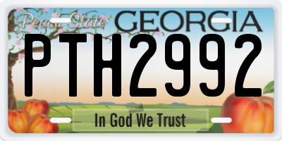 GA license plate PTH2992