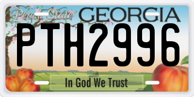 GA license plate PTH2996