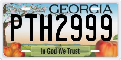 GA license plate PTH2999
