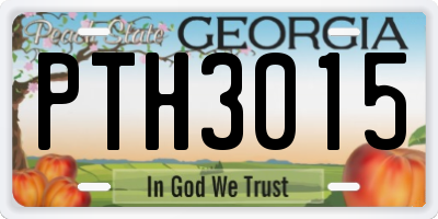 GA license plate PTH3015