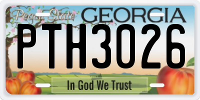 GA license plate PTH3026