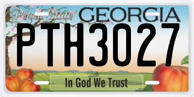 GA license plate PTH3027
